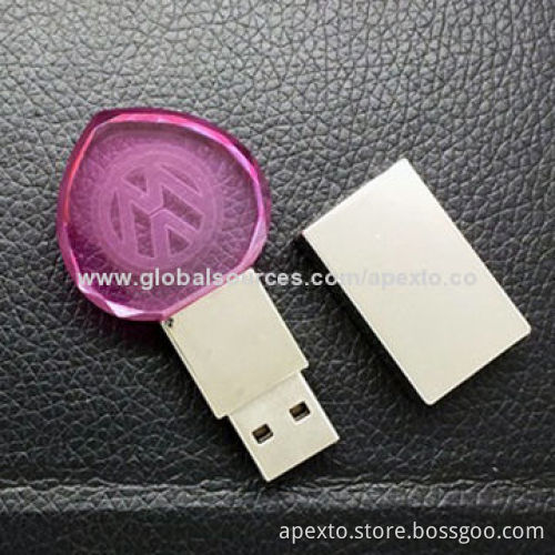 Colorful Crystal USB Flash Drive in White Color with 512MB to 32GB Memory Capacity Range